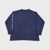 Vintage 90s School Of Hard Knocks Long Sleeve Tee Mens 2XL Blue USA Bulldog Shirt