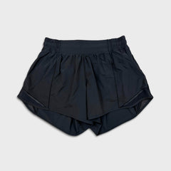 Lululemon Hotty Hot Short II *Long 4" Womens Size 6 Black Athletic Lined