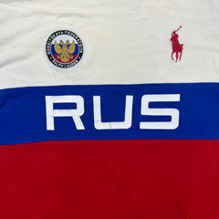Polo Ralph Lauren Russia T Shirt Mens Medium White RUS Crest Patch Tee