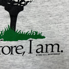 Vintage 1990 I Golf Therefore I Am T Shirt Mens Large Gray USA Sportswear Tee