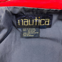 Vintage 90s Nautica Jacket Mens XL Red Full Zip Faded Outdoor Heavy Coat