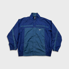 Vintage 90s Nike Sportwear Jacket Mens XL Blue Big Swoosh Full Zip Windbreaker
