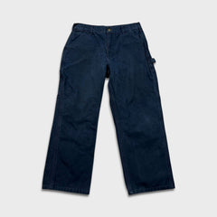 Carhartt Pants Mens 32x27 Blue Loose Original Fit Carpenter Workwear Wide Baggy