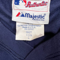 Vintage Majestic Authentic Long Sleeve Shirt Mens Large Blue MLB USA 90s Baseball