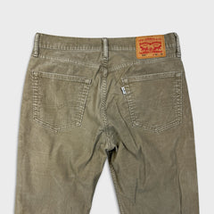 Levi's 514 Pants Mens 32x30 Beige Straight Fit Stretch Corduroy Casual