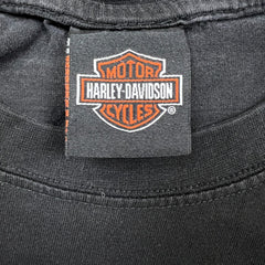 Vintage 90s Harley Davidson T Shirt Mens Large Black Skull Graphic Faded Tee