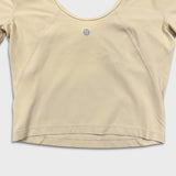 Lululemon Align T-Shirt Cropped Top Womens Size 6 Yellow Athletic Activewear Tee