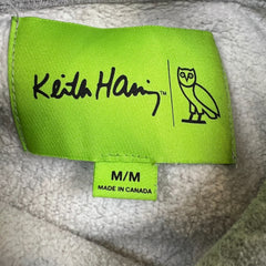 SS22 October's Very Own x Keith Haring Night Owl Hoodie Mens Medium Gray OVO Pullover