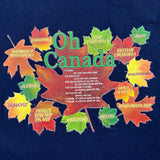 Vintage 90s Canada Maple Leaves T Shirt Mens Medium Blue Patriotic Country Tee