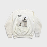 Vintage 90s Fruit of The Loom Sweatshirt Womens Medium White Bichon Frise Dog