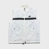 Vintage 90s Adidas by Descente Vest Jacket Mens Large White Stripe Full Zip