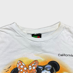 Vintage 90s Mickey & Minnie Mouse T Shirt Mens Medium White Walt Disney Tee