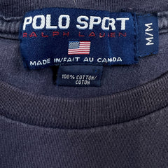 Vintage 90s Ralph Lauren Polo Sport T Shirt Mens Medium Blue Spell Out Faded Tee