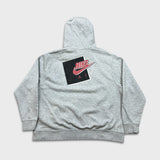 Nike Air Sportswear Hoodie Mens 2XL Gray Swoosh Graphic Hooded Sweater