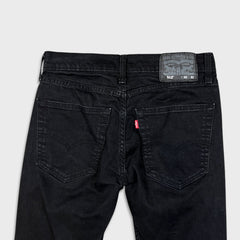 Levi's 512 Jeans Men 30x30 Black Slim Taper Leg Dark Wash Mid Rise Stretch Denim Pants