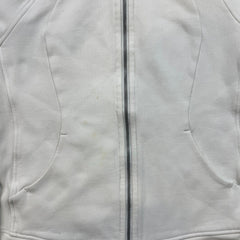 Lululemon Scuba Hoodie Womens Size 12 White Full Zip Sports Hooded Sweater