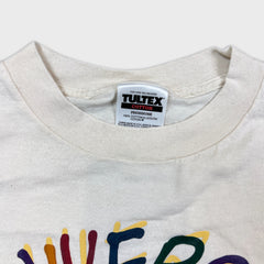 Vintage 90s Universal Studios Florida T Shirt Mens Medium White Short Sleeve Tee