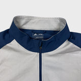 Adidas Light Jacket Mens XL Blue Essentials 3 Stripes 1/4 Zip Windbreaker Bomber