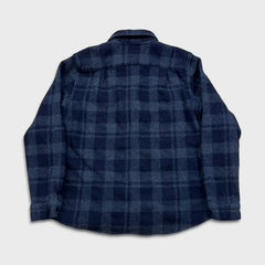 A.P.C. Shirt Mens Small Blue Rue Madame Paris Wool Plaid Check Flannel Button Up