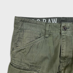 G-Star Raw Pants Mens 34x29 Green Rovic Zip 3D Tapered Cuff Utility Cargo Trouser