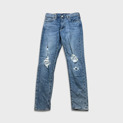 Levi's 512 Jeans Mens 30x30 Blue Slim Taper Medium Wash Distress Stretch Denim Pants
