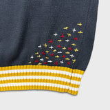 Vintage 90s Polo Ralph Lauren Knit Sweater Mens Medium Blue USA American Flag Sweatshirt