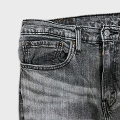 Levi's 502 Jeans Mens 34x30 Grey Regular Taper Fit Stretch Stone Wash Fade Denim Pants