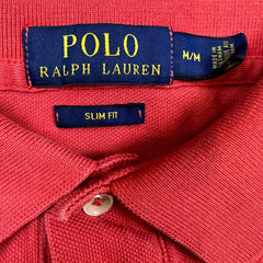 Polo Ralph Lauren Shirt Mens Small Orange Slim Fit Big Pony Casual Preppy Short Sleeve