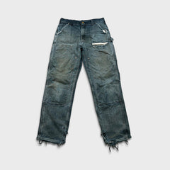 Vintage 90s Carhartt Pants Mens 34x34 Black Original Fit Double Knee Distressed USA