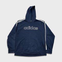 Adidas Hoodie Mens Large Blue Essentials Spell Out Hooded Sweater