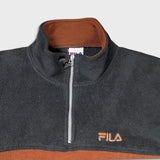 Vintage 90s Fila Fleece Mens 2XL Black Outdoor 1/4 Zip Pullover Jacket