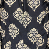 Vintage Y2K Danier Leather Jacket Womens Small Gray Silk Floral Damask Lined Bomber