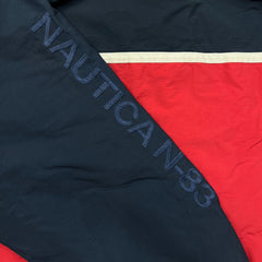 Nautica Jacket Mens Large Red Full Zip N-83 Outdoor Bomber Coat