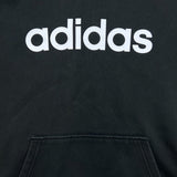 Adidas Hoodie Mens XL Black 3 Stripes Spell Out Pullover Hooded Sweater