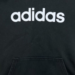 Adidas Hoodie Mens XL Black 3 Stripes Spell Out Pullover Hooded Sweater