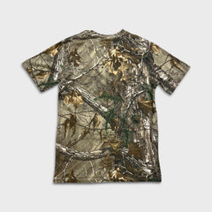 Realtree Pocket T Shirt Mens Medium Green Woodland Camo Hunting Tee