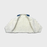 Vintage 80s Levi's Vest Jacket Mens Medium Blue Orange Tab Sherpa Lined Western Denim