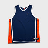 Vintage 90s Nike Sleeveless Mens Medium Blue Swoosh Sportswear Athletic Basketball Tank Top