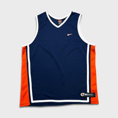 Vintage 90s Nike Sleeveless Mens Medium Blue Swoosh Sportswear Athletic Basketball Tank Top