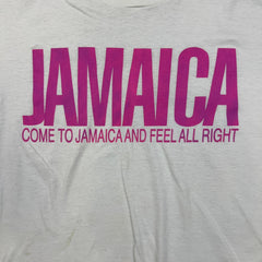 Vintage 90s Jamaica T Shirt Mens XL White Feel All Right Single Stitched Tee