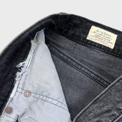 Levi's 512 Jeans Men 31x28 Black Slim Taper Leg Dark Wash Distress Stretch Denim Pants