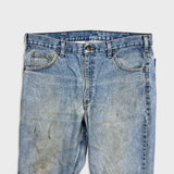 Carhartt B18 STW Jeans Mens 37x30 Traditional Fit Taper Faded Distress Workwear Pants