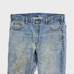 Carhartt B18 STW Jeans Mens 37x30 Traditional Fit Taper Faded Distress Workwear Pants