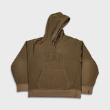 Vintage Y2K Gap Fleece Mens Medium Brown Spell Out Outdoor Hooded Pullover Jacket