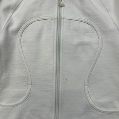 Lululemon Scuba Hoodie Womens Small White Full Zip Sports Hooded Sweater