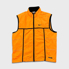 Vintage 90s Nike Vest Jacket Mens Medium Orange Sportswear Swoosh Full Zip 3M