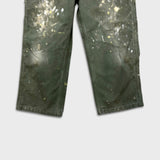 Carhartt B11 MOS Pants Mens 32x27 Green Loose Fit Washed Duck Workwear Dungaree