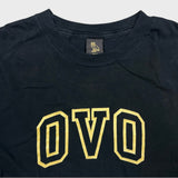 October's Very Own Long Sleeve Shirt Mens Medium Black OVO Collegiate Spell Out Tee