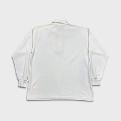 Vintage 90s Polo Ralph Lauren Long Sleeve Mens Large White Waffle Knit Sweatshirt