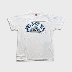 Vintage Y2K New York City Manhattan T Shirt Mens Medium White Graphic Tee